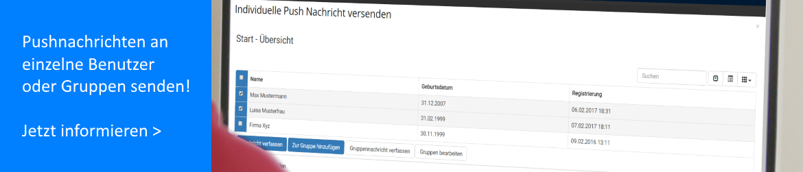 Pushnachrichten an einzelne Benutzer senden