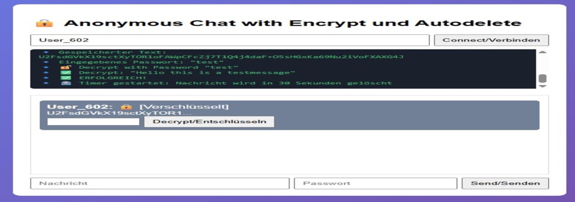 Anonymous Self-Destructing Chat